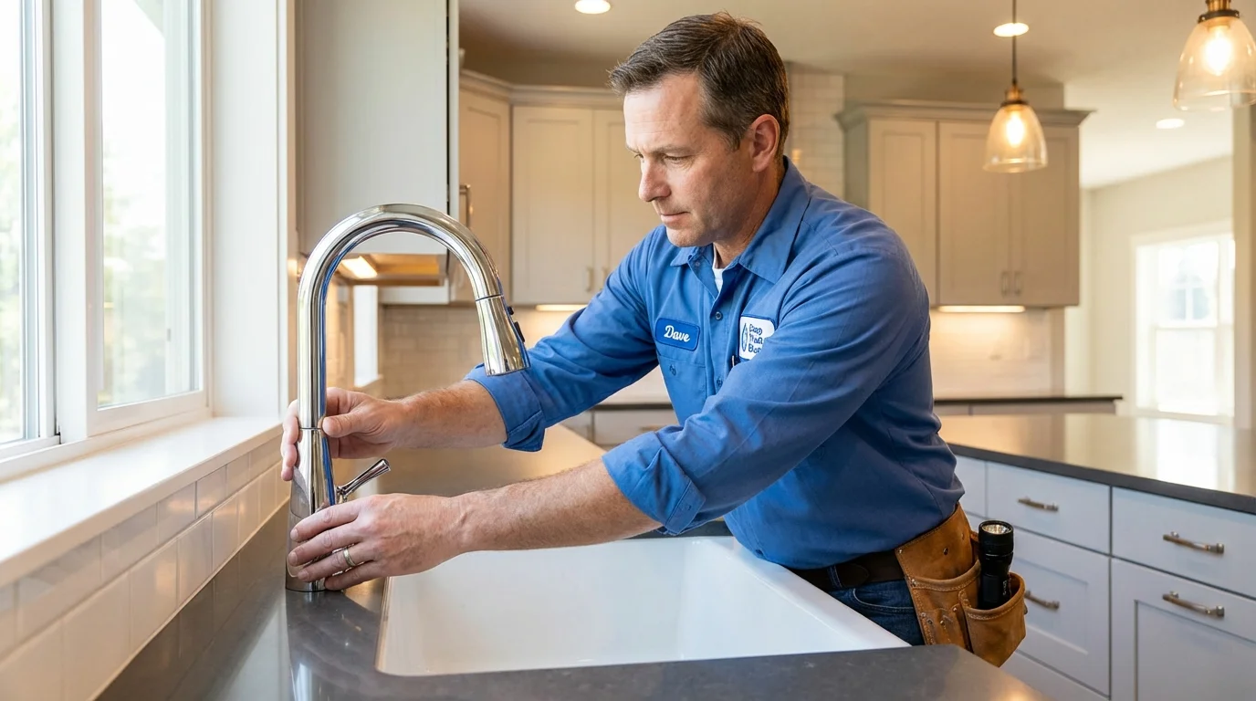 Kitchen faucet installation by Johns Plumbing LLC in Wayne